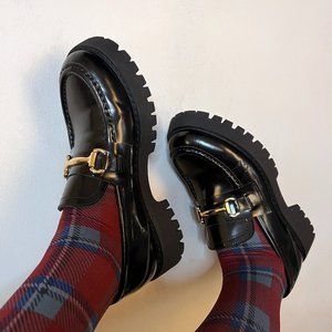 Steve Madden Black Leather Loafers Size 7.5